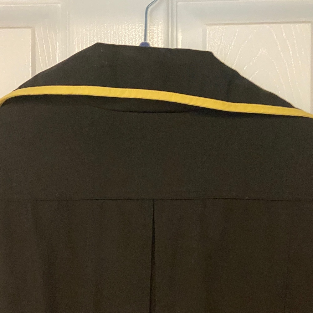 Max Studio Black Trench Coat with Yellow Accents - Picture 7 of 10